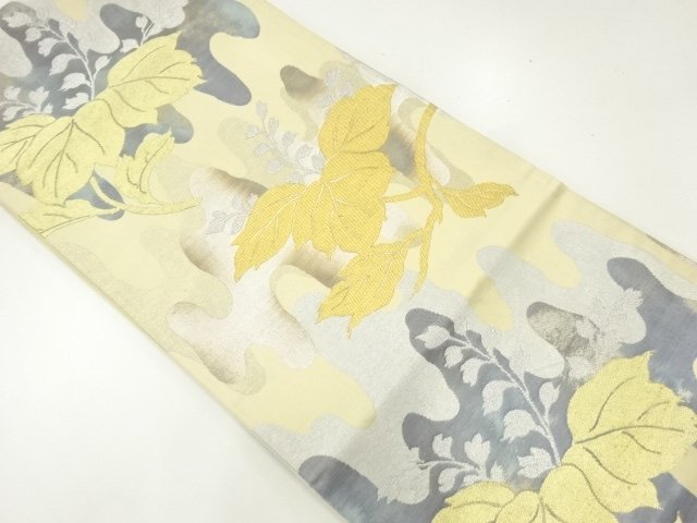 JAPANESE KIMONO / ANTIQUE FUKURO OBI / SILK / WOVEN PAULOWNIA